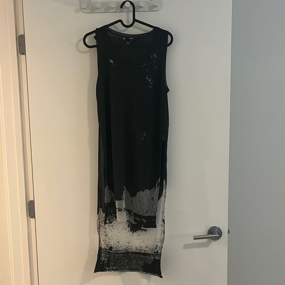 Diesel Black and Gray High Low Dress
